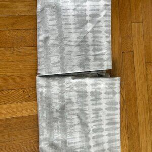 GAP Home Organic Cotton Grey & White Curtains 2 Panels 48X95